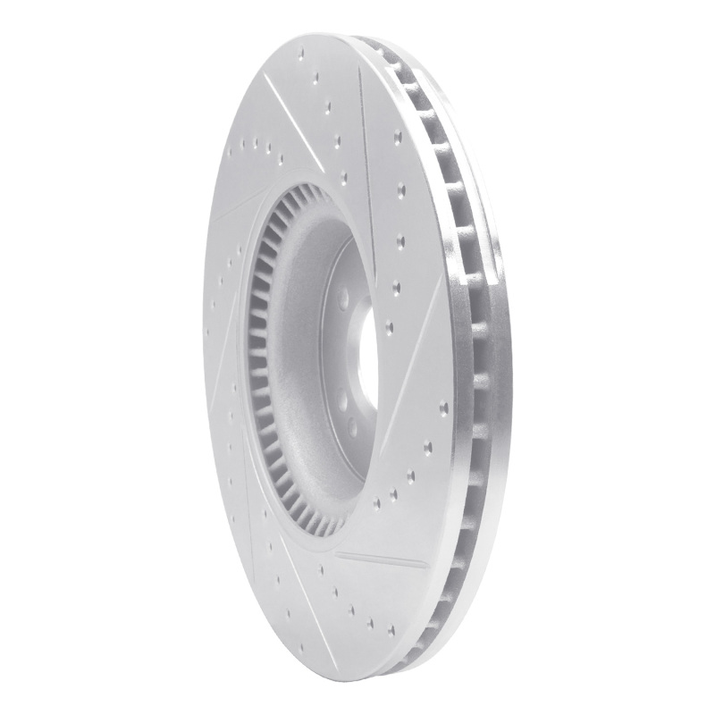 Mercedes-Benz GL320 Brake Rotor (1) - Front Left - R1 Concepts - Drilled & Slotted - Silver - `07-`09